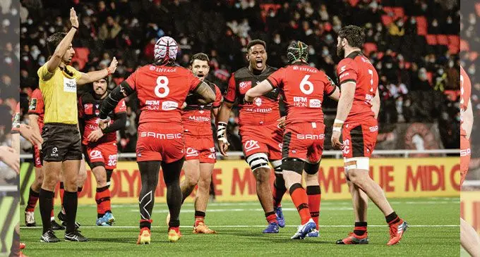 Lyon lock forward Temo Mayanavanua during their European Challenge Cup clash against Worcester at the Mat Mut Stadium in De Gerland, this morning. Photo: Lyon Rugby