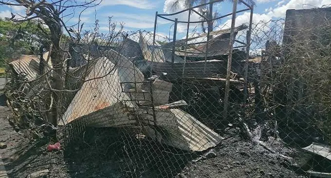 Sadhai Autos Fiji property that was destroyed by fire at Martintar, Nadi. Photo: Mereleki Nai