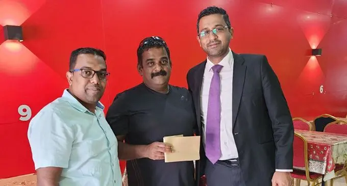 From left: Lautoka Football vice-president Muni Rajen, All in One Builder managing director Sulendra Raju and Lautoka Chamber of Commerce Industry president Wasu Pillay. Photo: Waisea Nasokia
