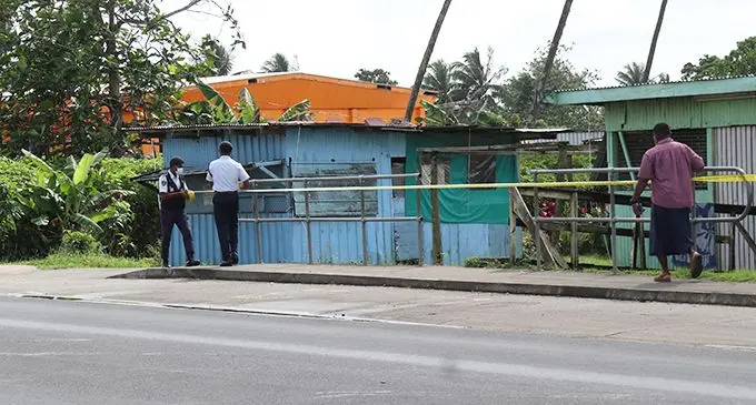 Police cordon off Nadali in Nausori.  Photo: Salmen Chand