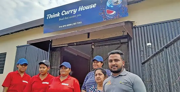 Think Curry House owner Rajiv Prasad (far right), with his staff in Nadi Town. Photo: Waisea Nasokia