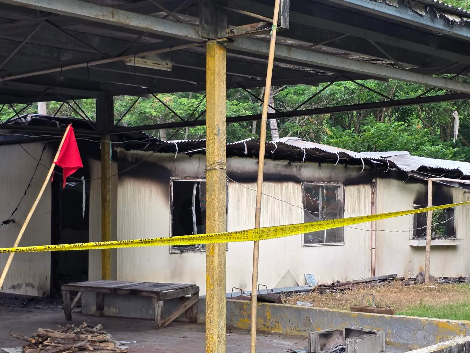 The razed Tapobhumi Temple in Waiwai, Ba.