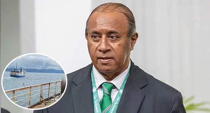 The Minister for Transport, Ro Filipe Tuisawau. INSET: The Lomaiviti Princess VII had to tow in the stranded Lomaiviti Princess III amid mechanical problems. Photo: Ronald Kumar