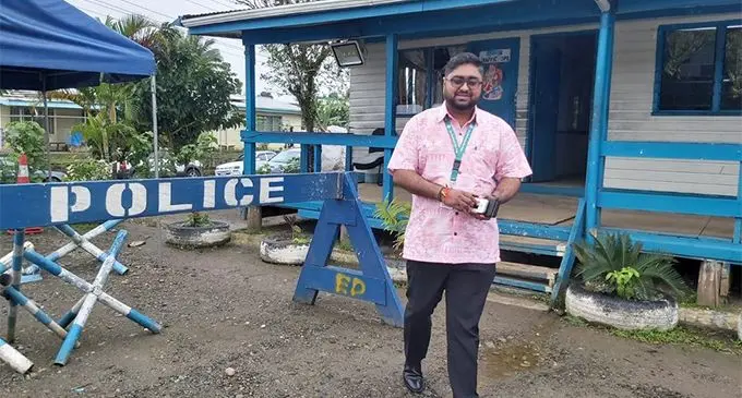 Opposition Member of Parliament, Ketan Lal at the Nakasi Police Station. Photo: Ashna Kumar