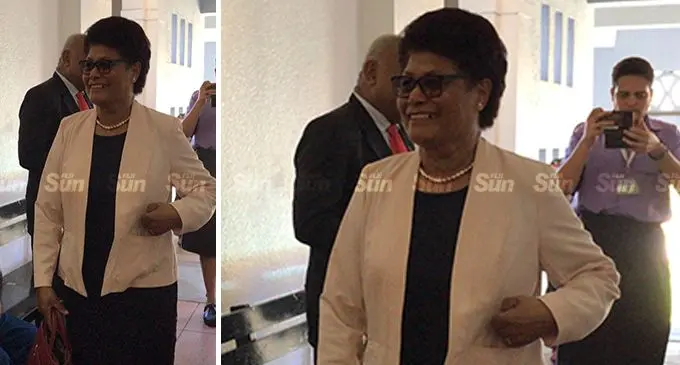 SODELPA Member of Parliament, Salote Radrodro walking to the High Court in Suva on September 6, 2022.