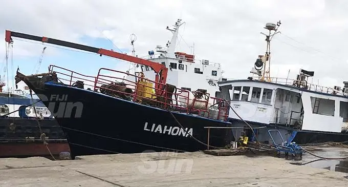 South Island Shipping vessel Liahona 1 berthed at Port Mua-i-Walu on November 6, 2020. Photo: Lusiana Tuimaisala
