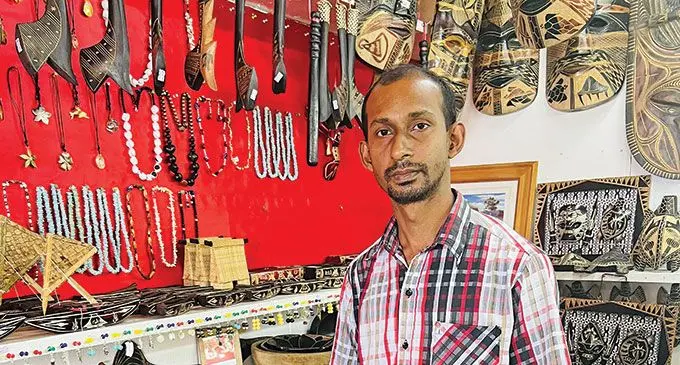 Bir Vijay Anand at Shop 12 Handicraft Centre in Suva on April 19, 2022. Photo: Nolishma Narayan