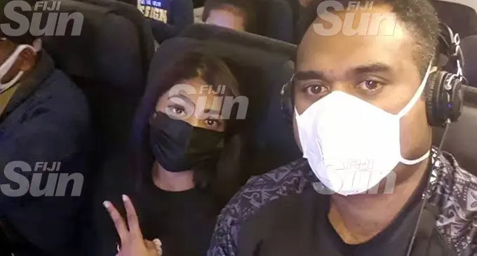 Flying from Wuhan...  Sylvia Nandani and Joe Racaca onboard the Air New Zealand flight  assisted evacuation.
