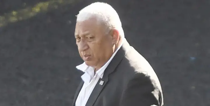 Prime Minister Voreqe Bainimarama outside the High Court in Suva on June 26, 2025. Photos: Ronald Kumar