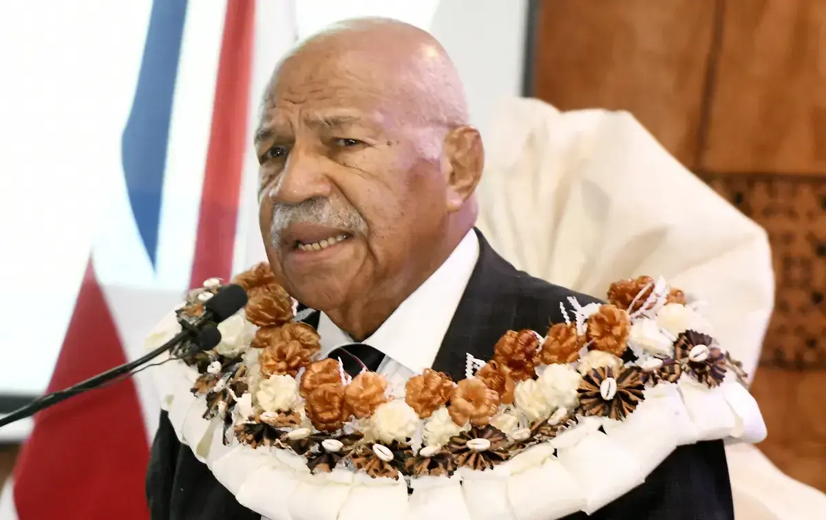 Prime Minister Sitiveni Rabuka addressing youths at the Ministry of Youth symposium at the Valelevu Youth Training Centre in Nasinu on May 21, 2026.