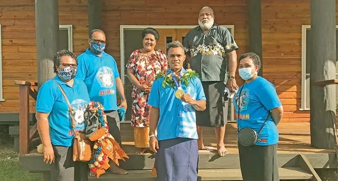 Back (left-right) Sisa Ramuadrau, Adi Filomena Katonivere, Tui Macuata Ratu Wiliame Katonivere. Front (from left) Rosa Ramuadrau, Sireli Maqala, Siteri Ramuadrau at the chiefly village of Naduri, Macuata on August 18,2021. Photo: Laisa Lui