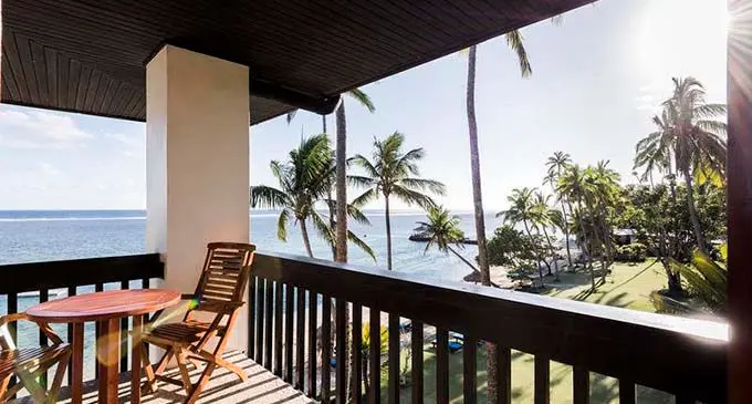 The view from a balcony at the Warwick Fiji.