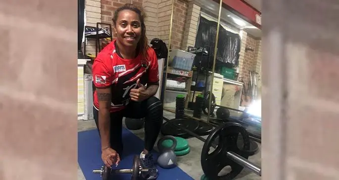 Fiji Bulikula captain Josephine Maejiirs training at her home in Sydney. Photo: Supplied