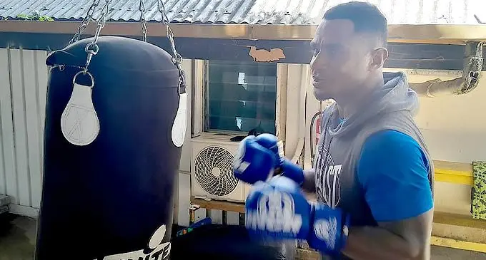 Fiji cruiserweight champion Alivereti Kauyaca during training in Nadi on February 21, 2024. Photo: Waisea Nasokia.