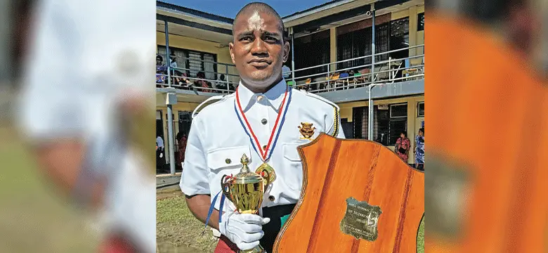 Mitieli Turagakeli was awarded the most disciplined cadet at the Nabua Secondary School cadet passing-out ceremony on July 19, 2024. Photo: Asenaca Ratu