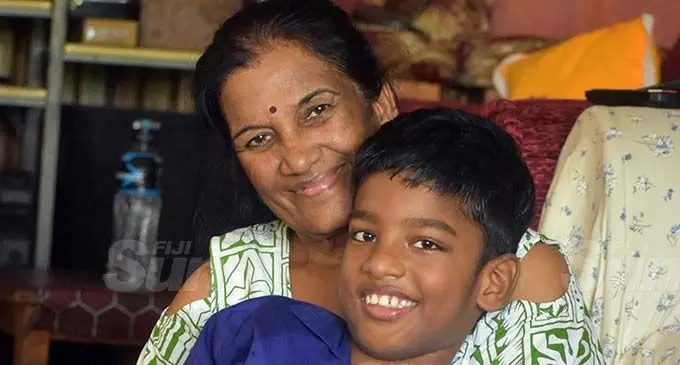 Viraj Virendra Khelawan with his grandmother Sant Murti. Photo: Laisa Lui 