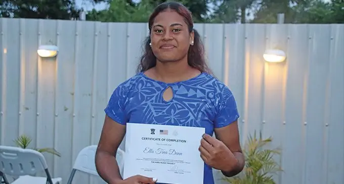 Women’s Agro-Rugby Project graduate Ella Dunn at the Greenhouse Coworking in Suva on February 8, 2023. Photo: Sosiveta Korobiau