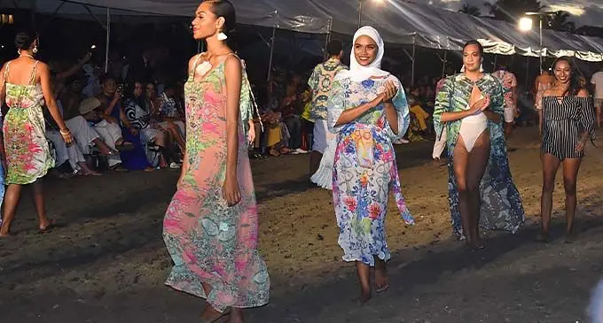 Models on the cat walk during the Fiji Fashion Week Resort Luxe Show at the Hilton Fiji Beach Resort and Spa, Denarau on November 28, 2020. Photo: Waisea Nasokia