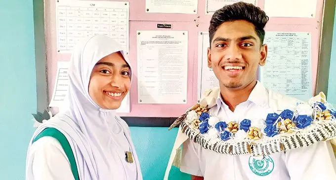 Suva Muslim College Head Prefects Nabeelah Bano and Ahad Ali on May 6, 2022.  Photo: Ronald Kumar