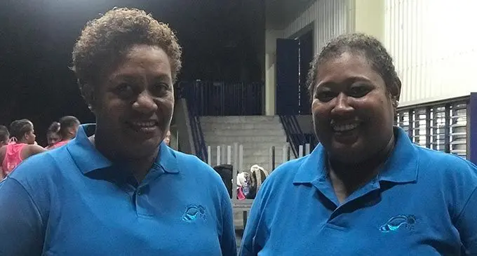 Fijian Under- 21 Selection coaches, Lusiana Rakavono Vesikuru (left) and Iliseva Drasuna at the FMF Gym, Suva, on June 3, 2022. Photo: Sereana Salalo