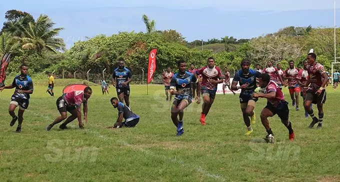 Action from the Nausori Bulldogs and Kinoya Sea Eagles during the Vodafone Cup Eastern conference match at Bidesi Park, on August 29, 2020. Photo: Sereana Salalo