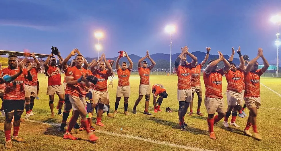 Macuata​rugby​players​acknowledge​their​fans​at​Subrail​Park,​Labasa,​on​April​27,​2024.​​Photo: Sampras Anand