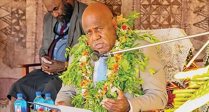 The Assistant Minister in the Office of the Prime Minister, Sakiusa Tubuna at the opening the Ra Provincial Council meeting at Nanukuloa. Photo: DEPTFO News