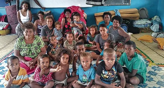 Evacuees at Ahmadiyya Muslim College in Voloca, Macuata Province on February 9, 2021.  