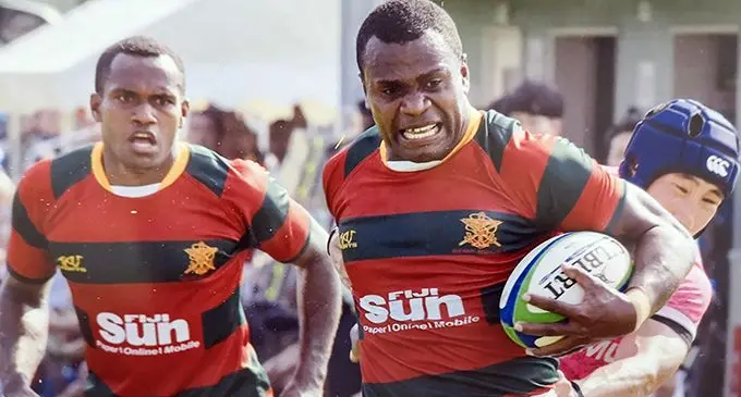Republic of Fiji Military Forces on attack during the International Defence Rugby Competition in Tokyo, Japan. They beat the UK Defence Force 31-17 in the final last night. Photo: Osea Natuva/RFMF