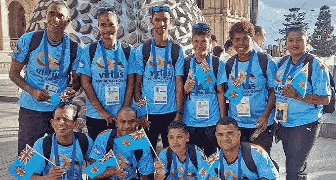 Team Fiji athletes and officials to the Virtus Oceania Oceania Games in Brisbane, Australia on November 7, 2022 Photo: Atma Maharaj