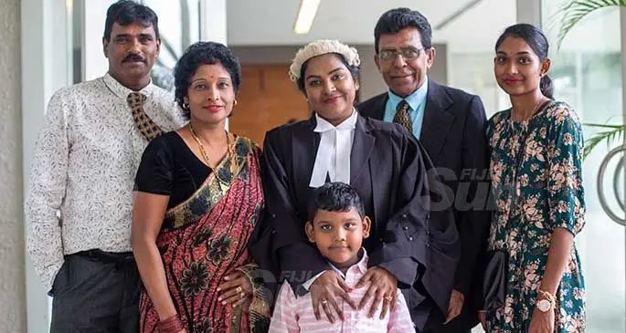 Shivashni Shivandani Dutt with her family in Suva on April 9, 2021. Photo: Wati Talebula-Nuku