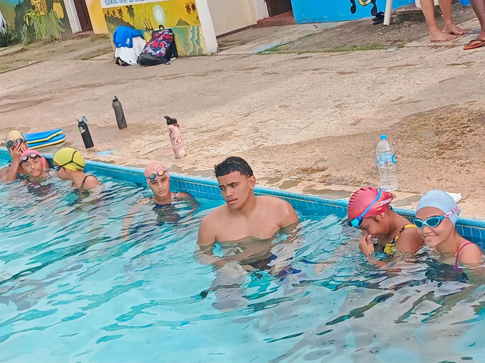 Members of the Seals swim club at the South Seas club. 