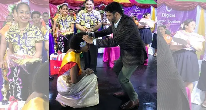 Miss Savusavu, Sophia Fatafei crowned as Miss Digicel Duavata Northern Crime Prevention Carnival by the Attorney-General and Minister for Economy Aiyaz Sayed- Khaiyum at Subrail Park in Labasa on July 16, 2022. Photo: Shratika Naidu