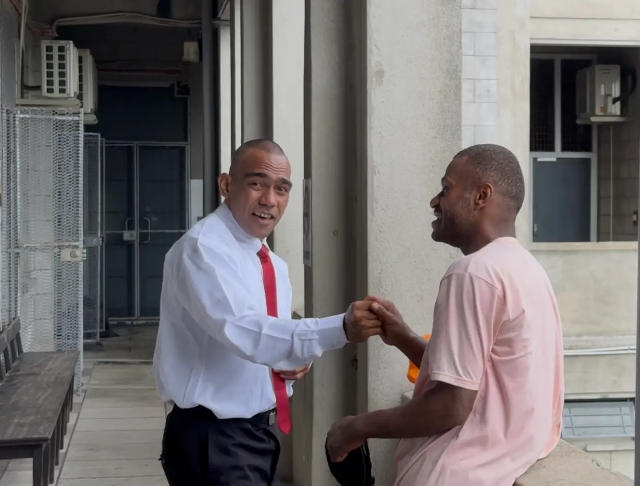 Ledua Vakaloloma (white) now walks free, as his case was acquitted by the High Court in Suva on February 23, 2026. 
