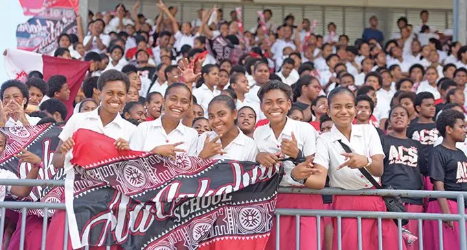 Adi Cakobau School supporters during the Triple N Zone at the ANZ Stadium, Suva on March 15, 2019. Photo: Ronald Kumar.