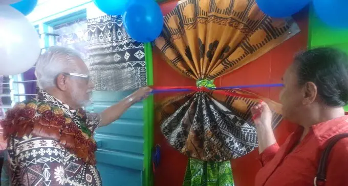 Fiji Public Trustee Corporation Board chairperson Ikbal Jannif opening the rebuilt Penang Sangam Kindergarten in Rakiraki on March 10, 2018. Photo: Karalaini Tavi.