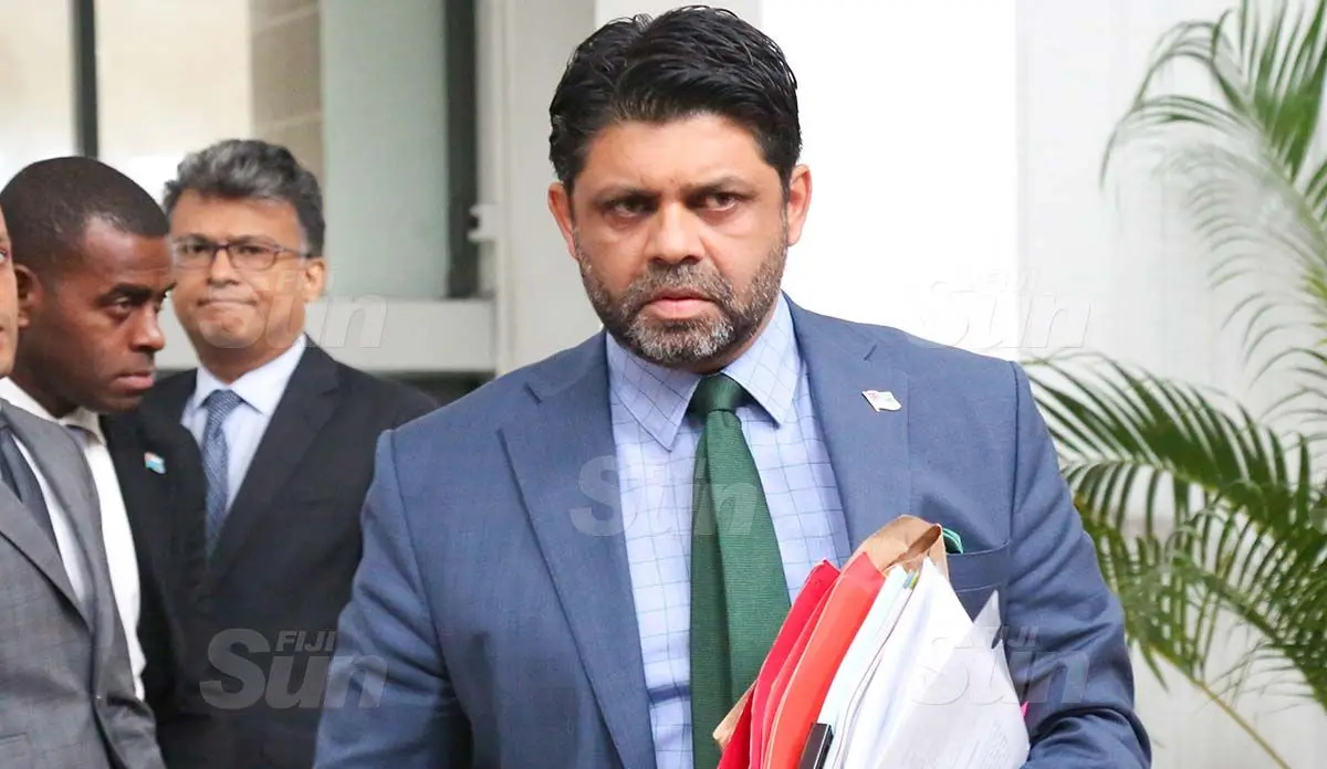 Attorney-General and Minister for Economy, Civil Service and Communications, Aiyaz Sayed-Khaiyum outside of Parliament on September 3, 2020. Photo: Kelera Sovasiga