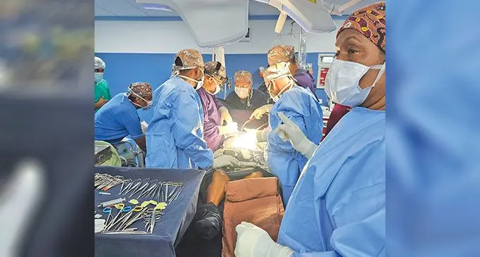 Kusum Lata's by-pass heart operation in progress t PSH Nadi Facility. Photo: PSH