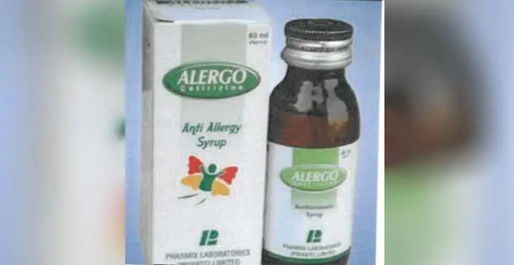 The anti-allergy syrup, Allergo Cetirizine.