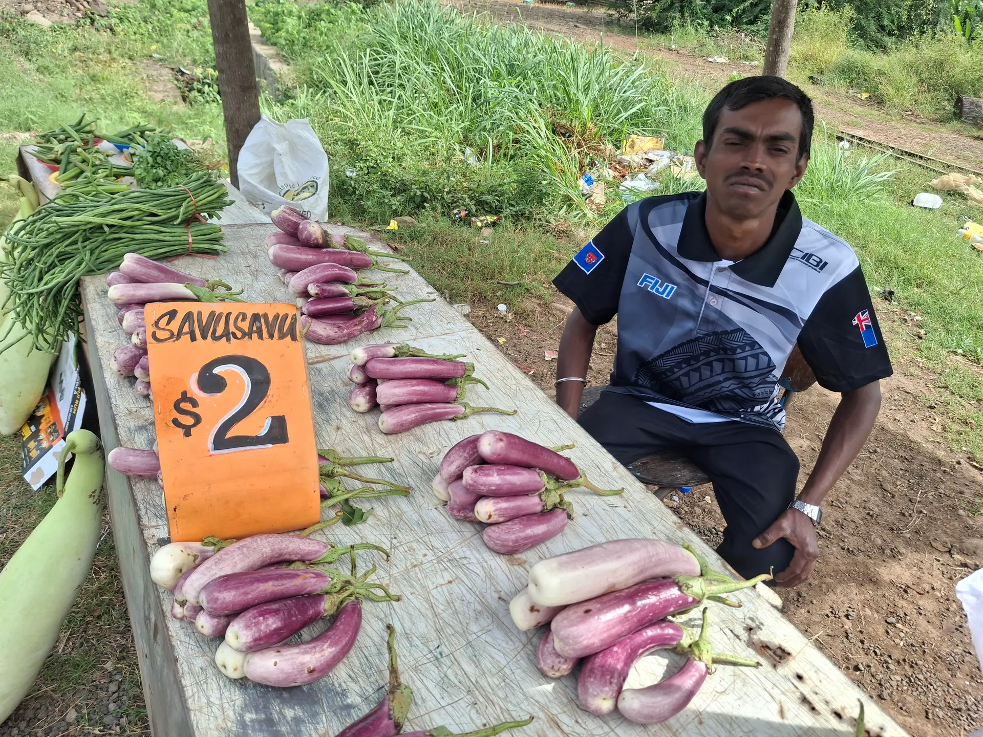  Navneel Narayan at the roadside at Vitogo, Lautoka