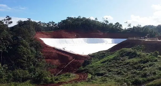 The construction of the new pit at Naboro landfill.