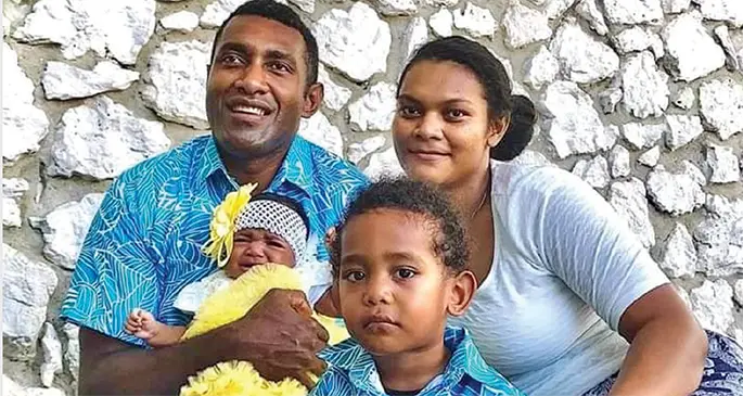 Sainimere Lacanivalu (right) with her husband, Meli Lacanivalu and their two children.