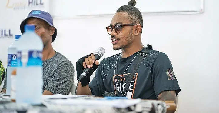 Mikaele ‘Wonderboy’ Ravolaca at the Suva press conference. Photo: Lewis-Hill Boxing Promotion