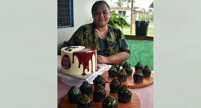 Josephine Fong with her home made cakes.