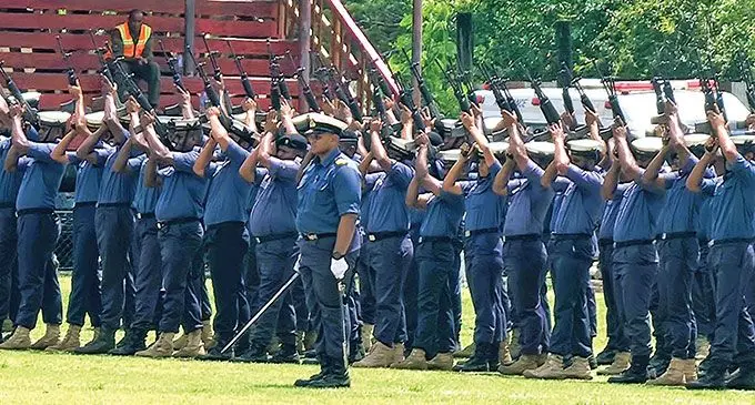 The Republic of Fiji Military Forces (RFMF) and Fiji Navy officers conducted their Fiji Day preparatory drills at Subrail Park on October 7, 2024. Photo: Sampras Anand