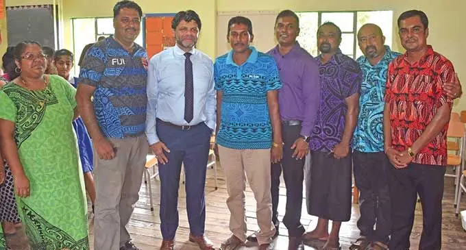 Attorney-General and Minister for Economy Aiyaz Sayed-Khaiyum with people of Tavua on March 12,2022. Photo: Waisea Nasokia