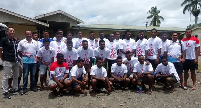 Vodafone Fijian football team at Ba Hospital. Photo: Rohit Kumar