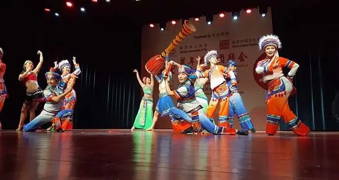 Artists from China performing a traditional dance as they marked the Chinese New Year - The Year of the Rat at the Suva Civic Centre on January 19, 2020. Photo: Shalveen Chand