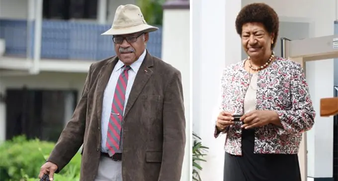 SODELPA leader Sitiveni Rabuka and Opposition Leader Ro Teimumu Kepa. Photos: Ronald Kumar