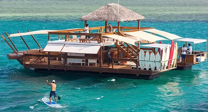 Cloud Nine floating restaurant, near Malolo just off the Nadi coastline.